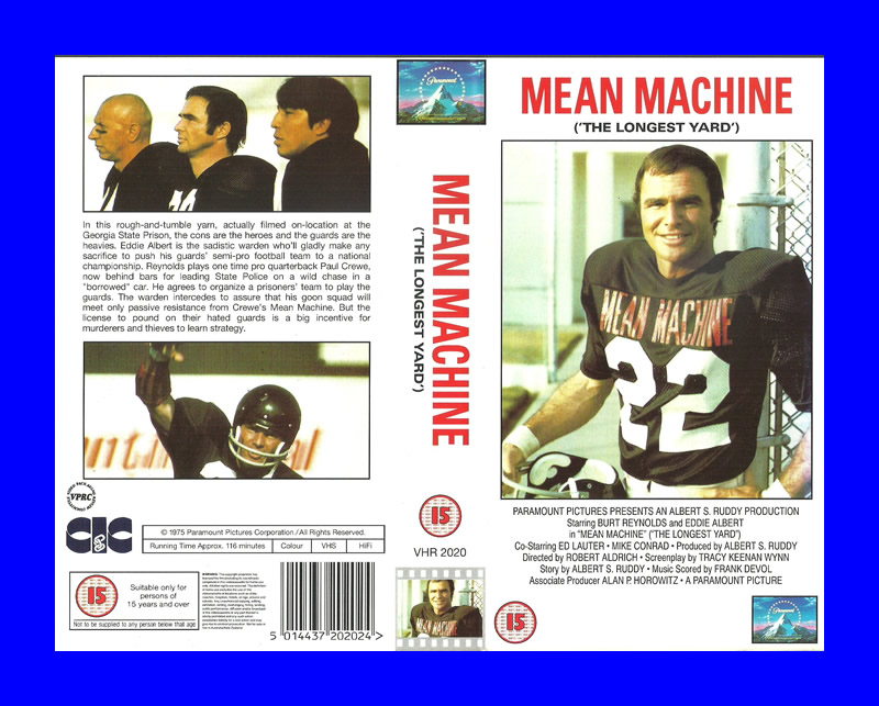 Movies VHS CASSETTE MEAN MACHINE BURT REYNOLDS (THE LONGEST YARD